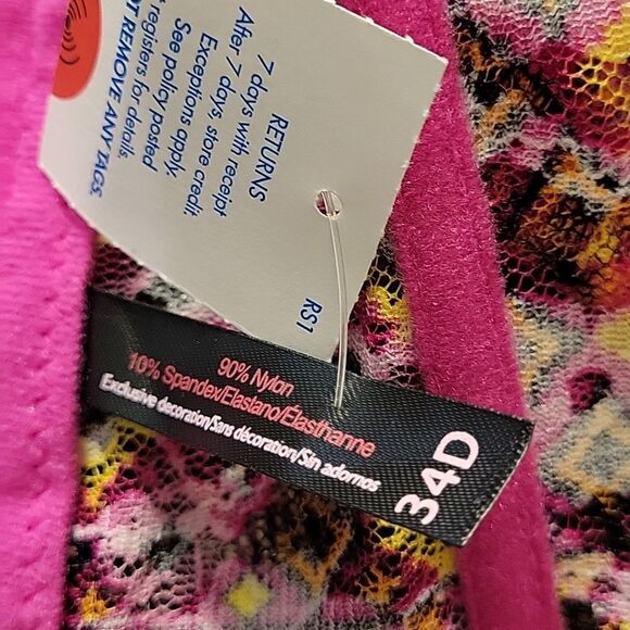 BRAND NEW BLACK FUCHSIA BY SECRET LACE LLC MULTI-COLOR PANTIE & BRA  LACE SET - Picture 9 of 10